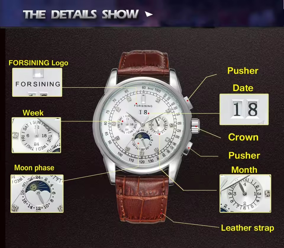 FORSINING jam tangan pria, jam - Patek Philippe Watch Nautilus ulasan dan harga