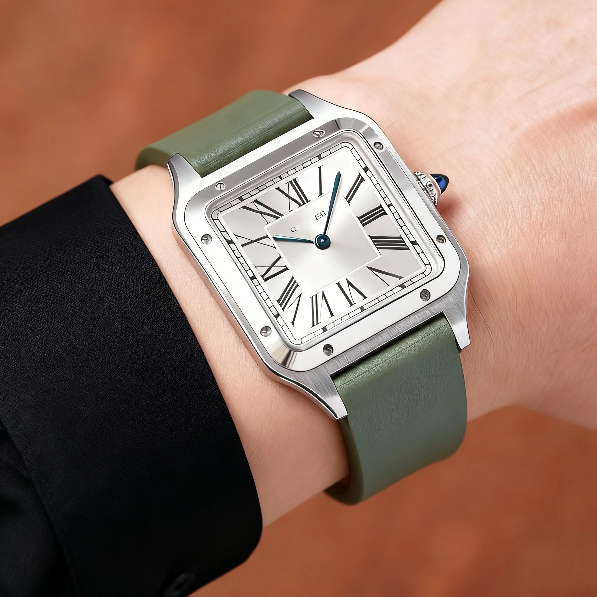15.5mm 17.5mm Cocok untuk Cart - Cartier Watch Santos ulasan dan harga